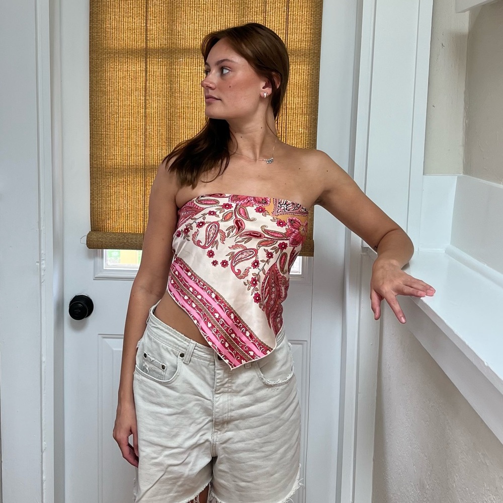 Pink Bandana Style Tub Top